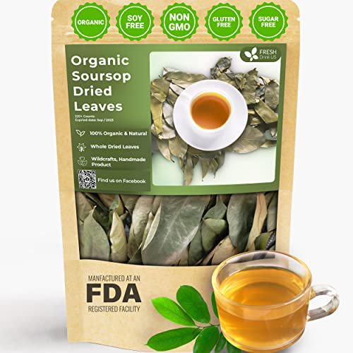 11O+ Premium Soursop Dried Leaves, Pure, Organic, Non GMO, Whole Leaves