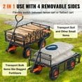 thumbnail image 4 of Garden Dump Cart, 880lbs Heavy Duty Utility Wagon - 3.2 cu ft Metal Dump Cart with 10 inch Tires & 2-in-1 Handle, 4 of 7