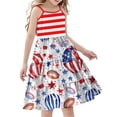 thumbnail image 2 of Odeerbi Niñas Día de La Independencia Vestido de Deslizamiento En Capas de Línea de Verano Patriótico Estrella Raya Vestido de Correa Casual, 2 of 9