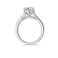 thumbnail image 2 of 1 Carat Round Cut Moissanite Engagement Ring Diamond Timeless Ring In 18K White Gold Plating Over Silver, 2 of 3