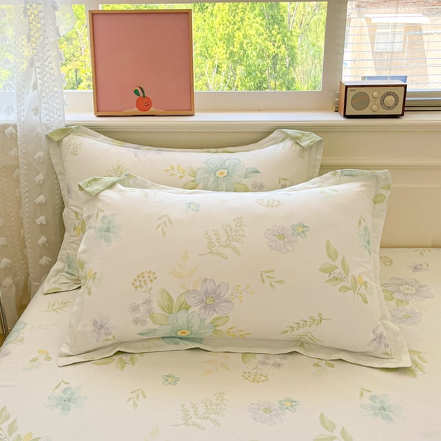 Fridja New Home Essentials Cottons Spring Floral Print Pillowcase Large Size Soft Comfortable Skines-friendly and Breathable Multiple Print Options Available Suitable for Bedroom Bedding