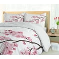 thumbnail image 5 of Ambesonne East Duvet Cover Sets, Japanese Cherry Branch, 2-Queen, Pink White, 5 of 7