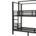 thumbnail image 5 of Twin size Quadruple Metal Bunk Bed,Quadruple Metal Bunk Bed with Built-in Storage Shelves & Wardrobe,Sturdy Metal Frame with Noise-reduced Design,Black, 5 of 9