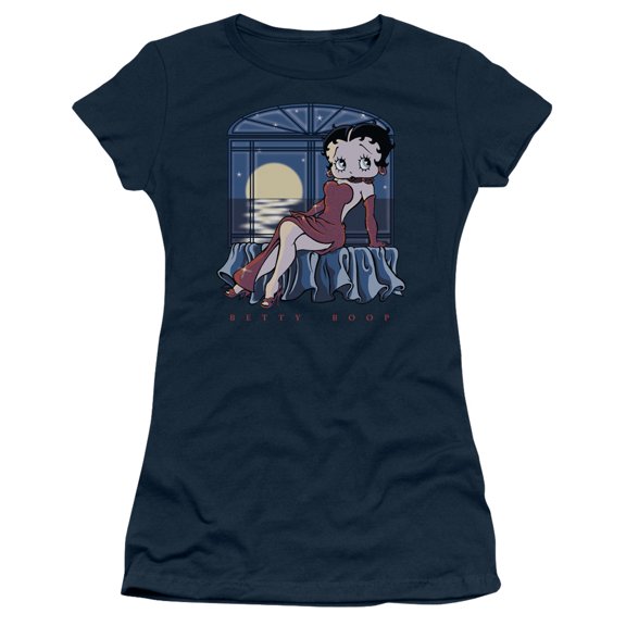 Betty Boop - Moonlight - Juniors Teen Girls Cap Sleeve Shirt - Small