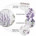 thumbnail image 6 of Shower Curtain Bathroom Set Watercolor Rural Purple Lavender on White Waterproof Fabric Shower Curtains with Grommets&Hooks, Summer Flower Privacy Bath Curtain for Bathtub 36x72in, 6 of 9