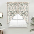 thumbnail image 2 of Swag Valance Curtains for Windows, Retro Boho Light Filtering Kitchen Curtains with Rod Pocket, Farmhouse Ethnic Nation Abstract Flowers Window Treatment Valances for Living Room, 28x36 - 2 PCS, 2 of 9