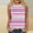 Pink, variant on QUNYINEY Muscle Tank Tops Women Crewneck Sleeveless Casual Striped Shirts Summer Loose Tank Tops