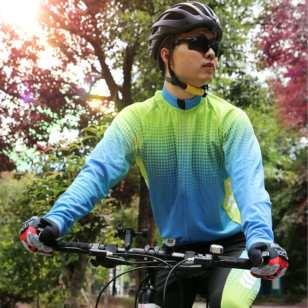 Men's Winter Cycling Clothing Set Long Sleeve Windproof Thermal Fleece Cycling  Jersey Coat Jacket with 4D Padded Pants Trousers 