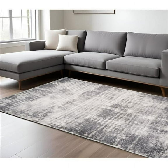 HomeRoots 570994 7 x 9 ft. Cream & Gray Abstract Rectangle Area Rug