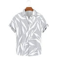 thumbnail image 2 of Camisas de Manga Larga para Hombres Moda Casual Floral Estampado Hawaiano Solapa Botón Superior, Ligero para Primavera Verano, 2 of 9