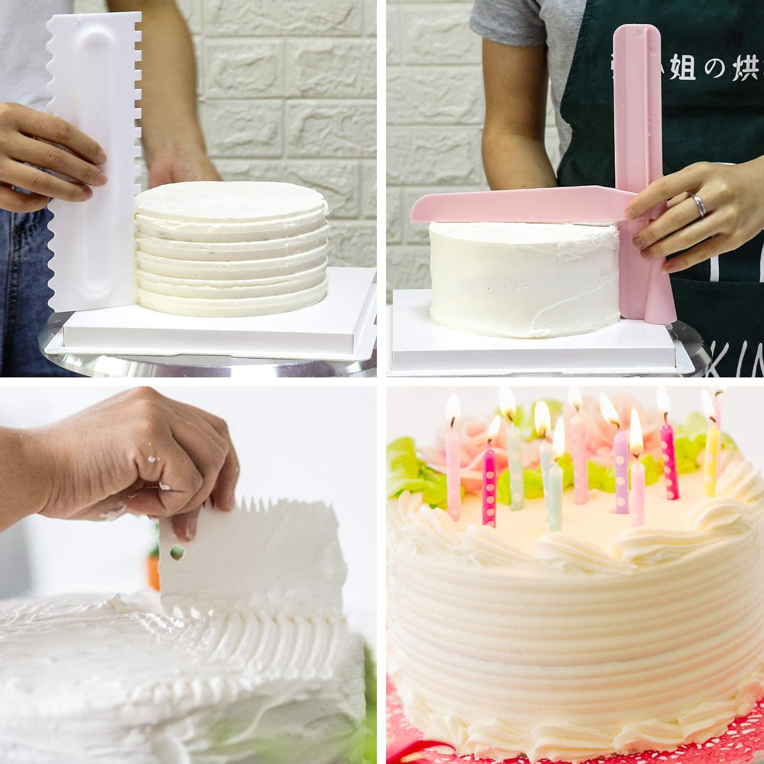 Bleteleh Large 10-inch Stainless Steel Cake Decorating Comb and Icing  smoother with Polypropylene Handle - Walmart.com