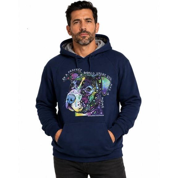 Pit Bull Hoodie In A Perfect World Every Dog Has A Home Adult Hoodie (Small)