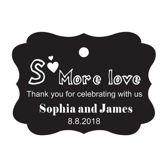 100 PCS Personalized Wedding Favor Gift Paper Tags- Some More Love Thank You For Celebrating with us Custom Made Hang Tags