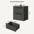 thumbnail image 2 of SICOTAS Farmhouse Fluted 2 Drawer Nightstands for Bedroom Set of 2, Small Wooden Bedside Tables with Drawers & Black Handles, End Table for Living Room in Black, 2 of 9