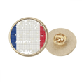 thumbnail image 1 of Broche de oro metálico circular bandera nacional Francia, 1 of 3