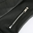thumbnail image 5 of Ikevan Women'S Slim Leather Stand Collar Zip Motorcycle Suit Belt Coat Jacket tops, 5 of 5
