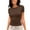 Z02 Coffee, variant on Conairie Women Cute T Shirts Casual Slim Short Sleeve Crew Neck Shirts Solid Fashion Elegant Breathable Work Tee Pullover Outfits Dark Green L