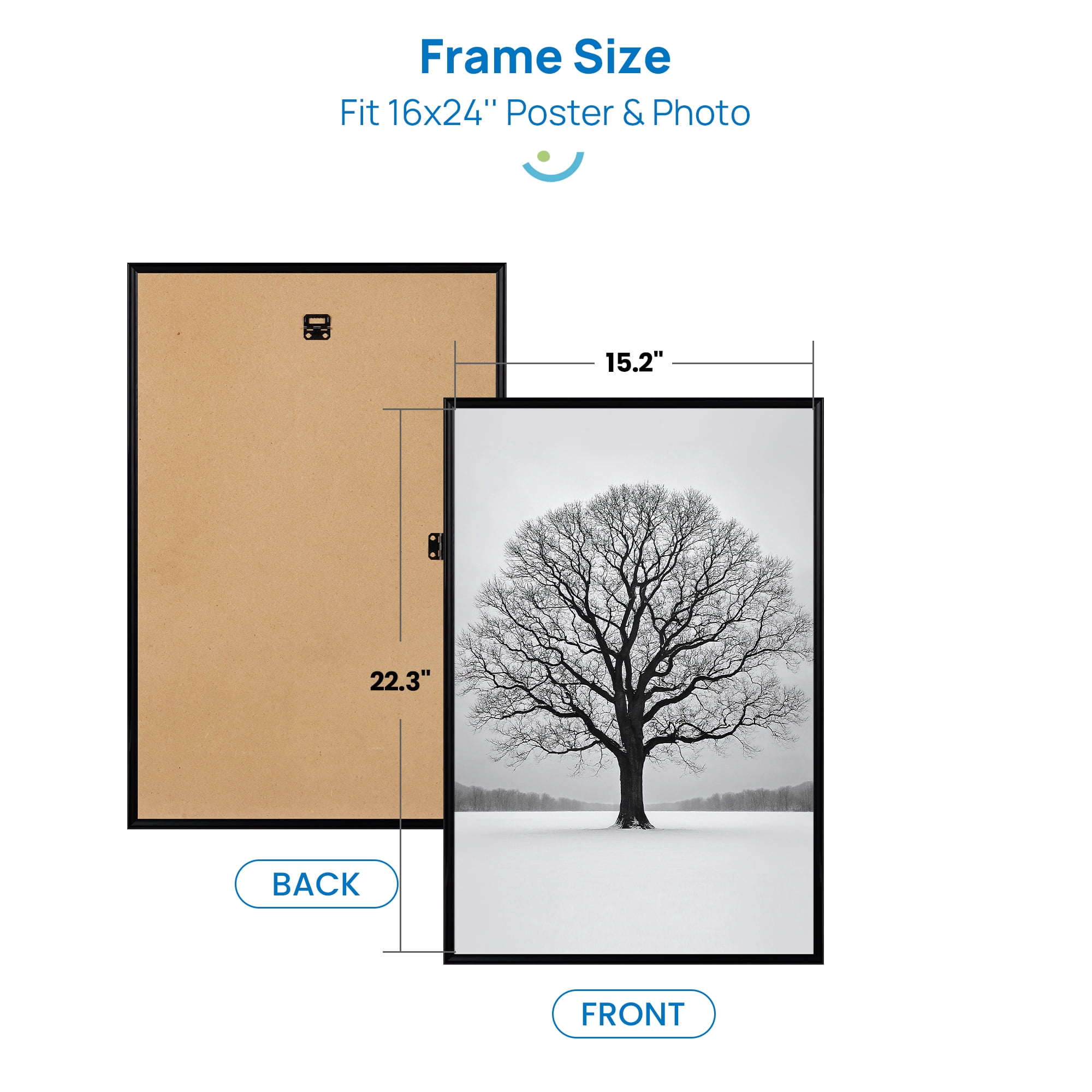 Sindcom 16x24 Poster Frame, Gallery Wall Picture Frame, Black, 1 Pack