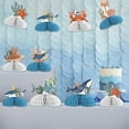 thumbnail image 3 of Ocean Animal Honeycomb Centerpiece Boy, Under The Sea Birthday Decoration Centerpiece Double-Sided Printing Starfish Sea Turtle Table Centerpiece for Summer Ocean Birthday Baby Shower, 3 of 7
