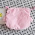 thumbnail image 3 of Pink Plush Star Drawstring Plush Kawaii Bag Monedero de viaje Maquillaje Cosmético Bolsas de almacenamiento Organizador TUNC Sencillez, 3 of 5