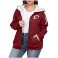 thumbnail image 2 of Aimik Plus Size Sweatshirt for Women Full Zip Fleece Hooded Sherpa Lined Winter Thermal Sweatshirt with Slit Pockets, 2 of 4