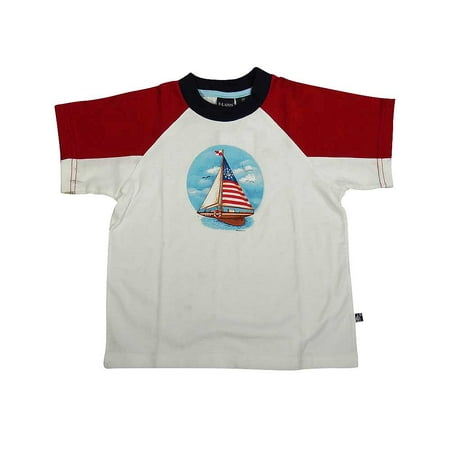 

E-Land - Little Boys Short Sleeved Tee Shirt 13424-4T (white/red)