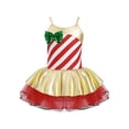 thumbnail image 3 of Hansber Robe Tutu de Danse Rayée en Canne de Bonbon pour Filles, Costume de Fête de Noël Rouge 4, 3 of 7