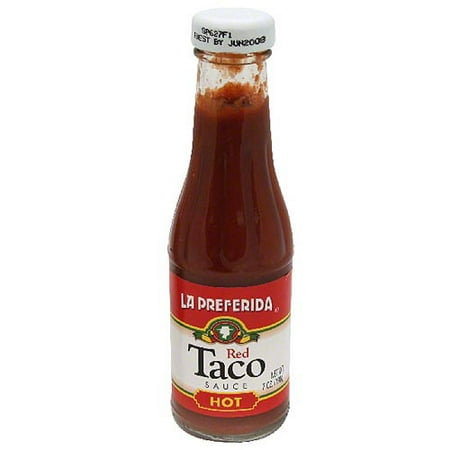 La Preferida Hot Red Taco Sauce, 7 oz, (Pack of