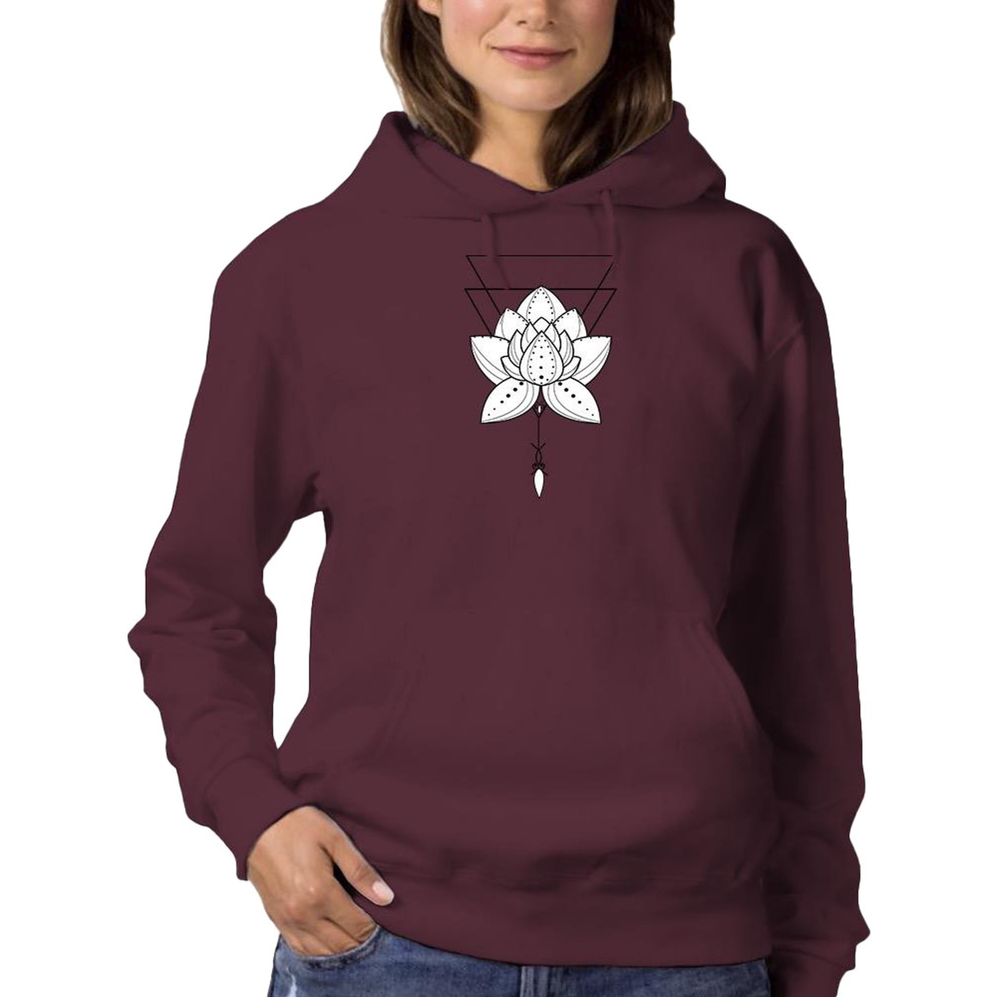Lotus Flower Mandala Hoodie Women - Women Hoodie Small