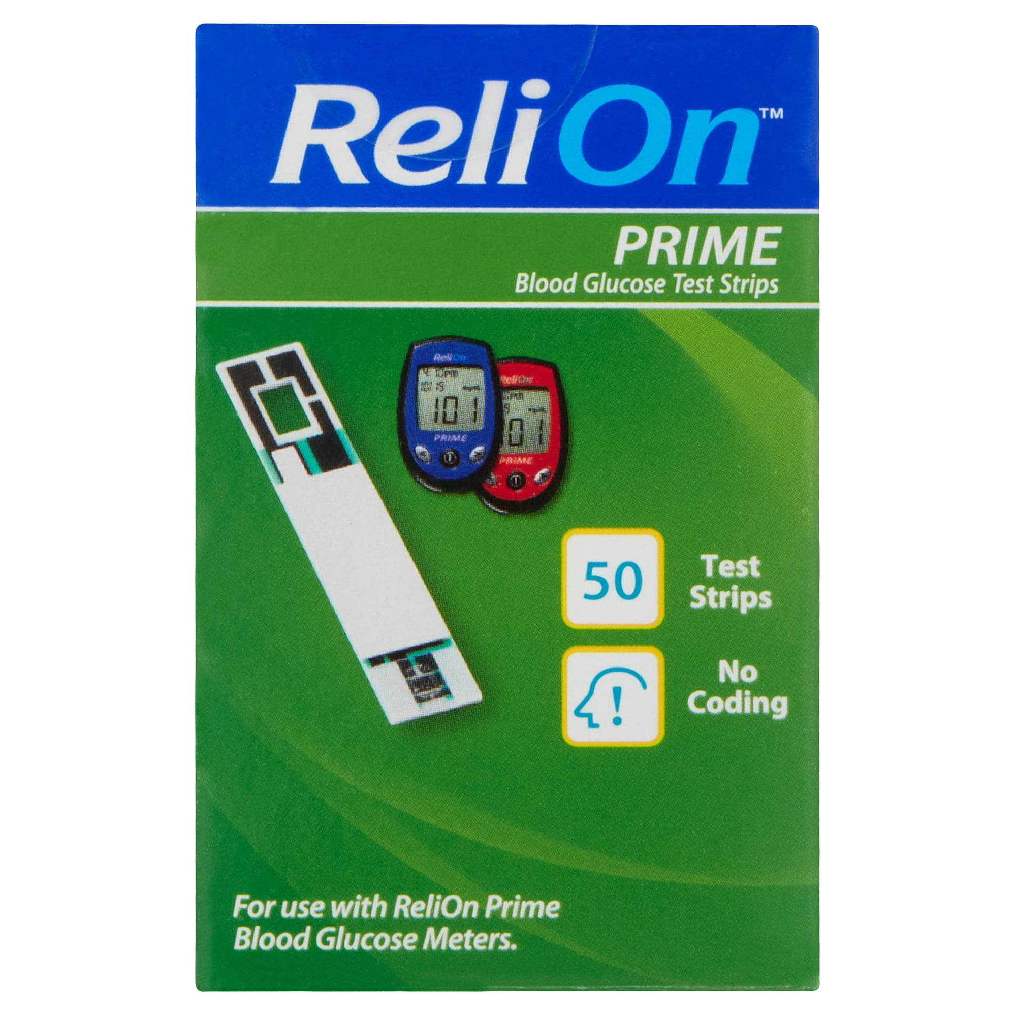 ReliOn Prime Blood Glucose Test Strips, 50 Count