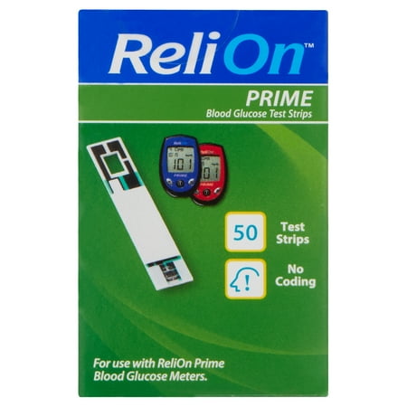 ReliOn Prime Blood Glucose Test Strips, 50 Count