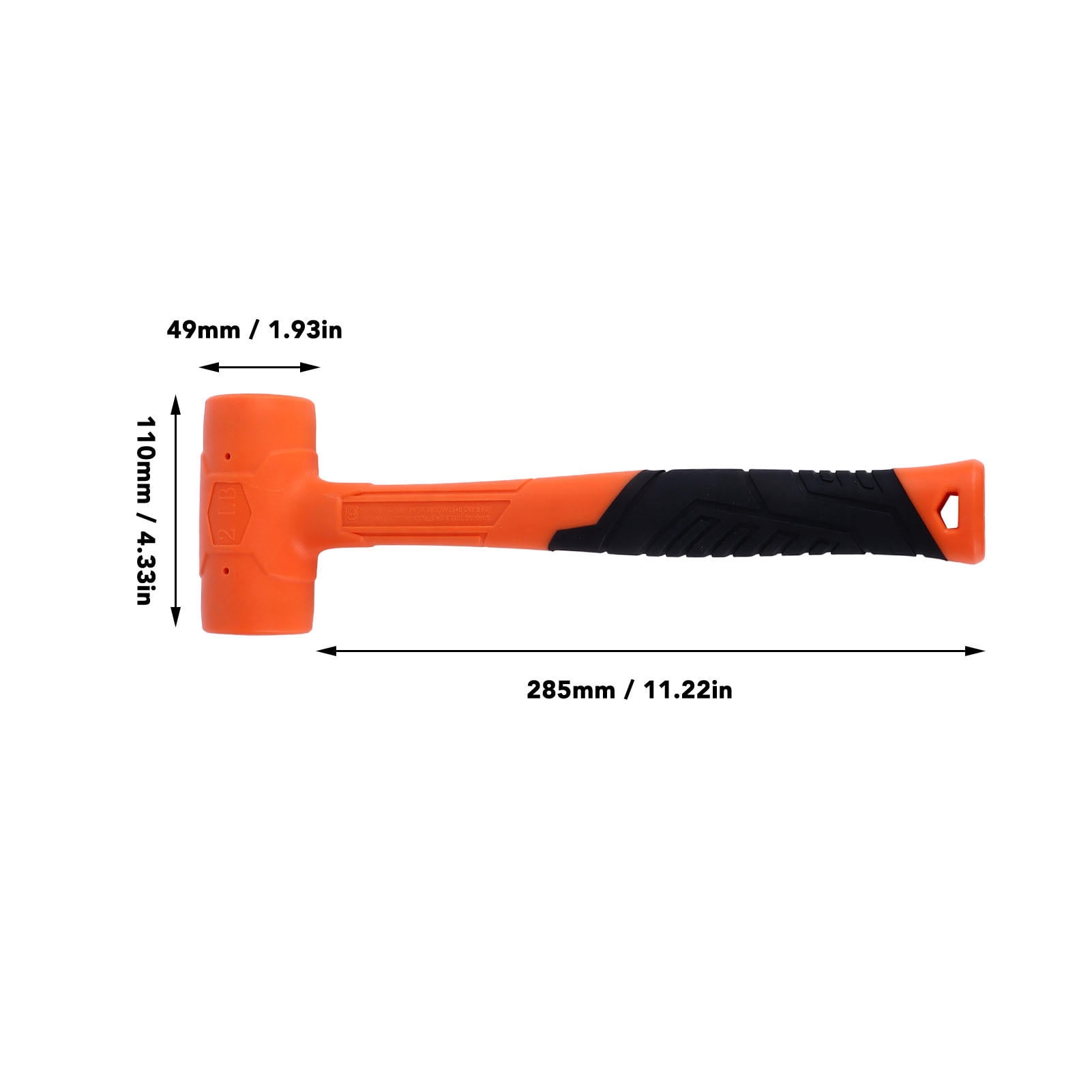 LAZIOEGR Rubber Mallet Hammer 2lb (32 oz / 907 g) Non Rebounding Hard Skin Portable Hammer Tool for Home Improvement Installation Knocking Heavy Duty Construction Tool With Ergonomic Grip