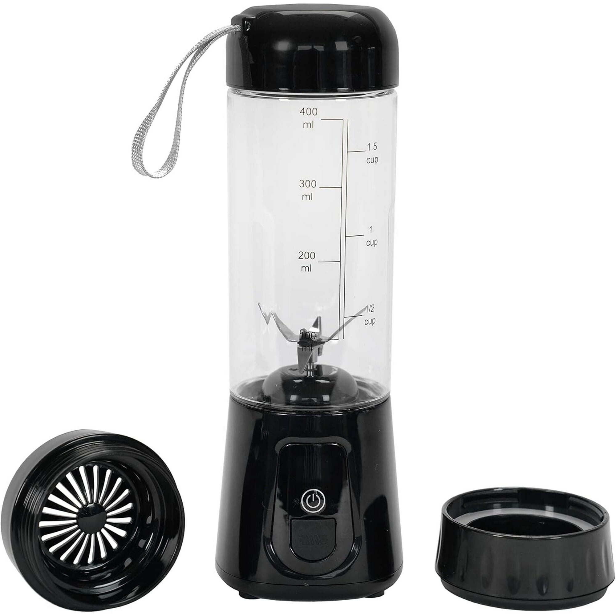 Patriot Power Blender, Portable, Cord-Free USB Rechargeable Mini Blender, Make Smoothies, Protein Shakes, Slushies for Kids & Margaritas On-The-Go, Gym, Camping, Black - New
