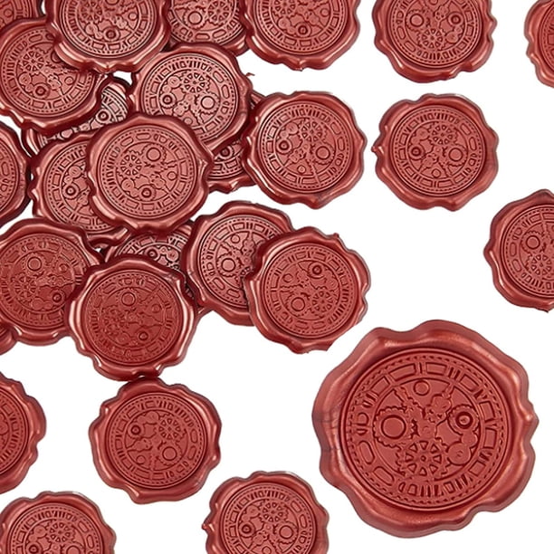 Pegatinas de sello de cera adhesivas, 25 piezas, sellos de cera autoadhesivos para reloj, pegatinas decorativas para sobres, pegatinas rojas para decoración, sobres de invitación de boda,