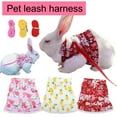 thumbnail image 4 of Hamster Harness 1 Set Dress Up Soft Durable Peach Print Pet Rabbit Hamster Leash Rope, 4 of 5