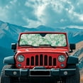 thumbnail image 2 of Uorisanigo Windshield Sunshade Compatible with Jeep JK JKU JL JLU 1997-2023 & Gladiator JT 2020-2023 Car Green Hibiscus Flowers Sun Shade Sun Visor Blocks UV Rays and Keep Vehicle Cool, 2 of 7