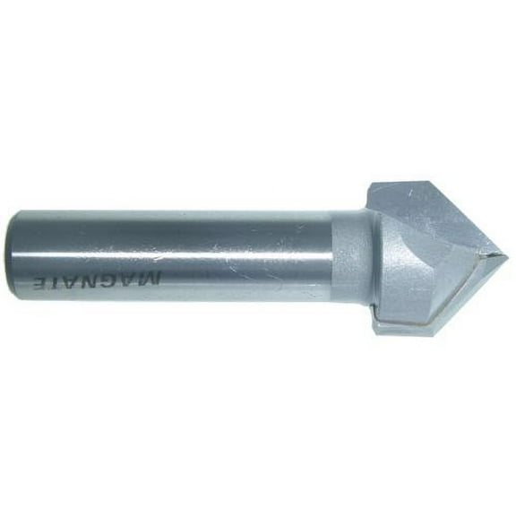 Magnate 705 V-Grooving Router Bit - 90 Degree, 7/8" Cutting Diameter, 1/2" Shank Diameter, 3/4" Cutting Length, 1-1/2" Shank Length