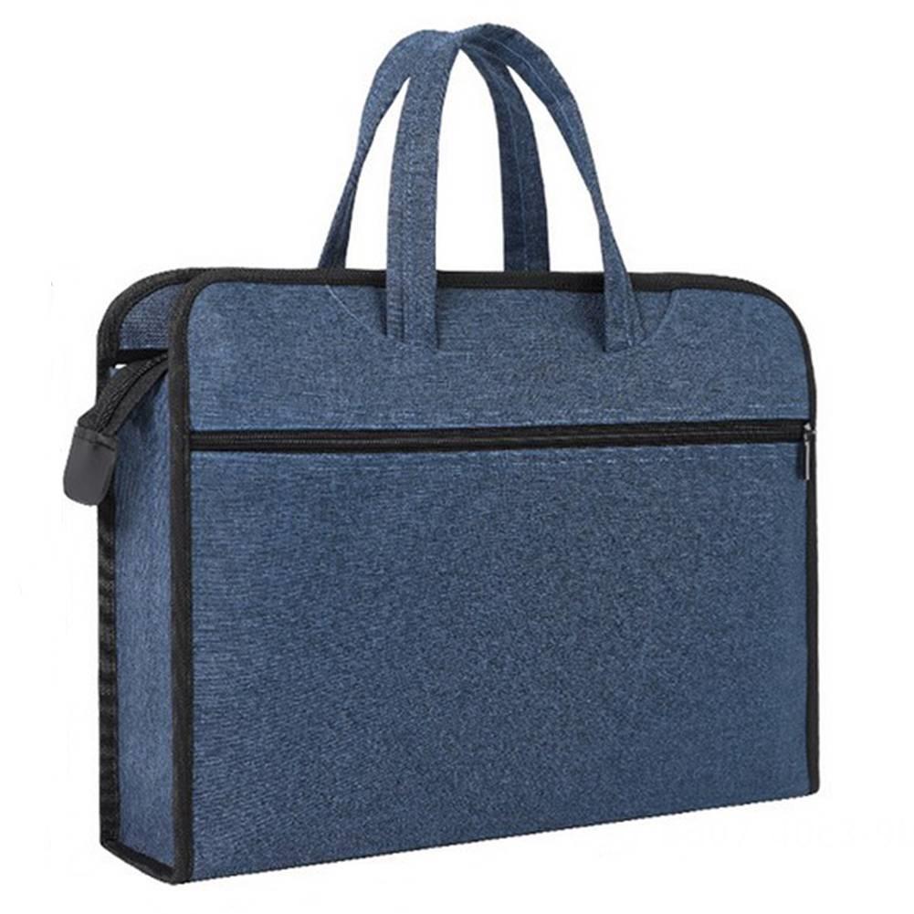 Gespout Portable Filing Folder Oxford Documents Bag with Handle Zipper