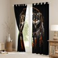 thumbnail image 3 of Manfei Safari Wolf Black Out Curtains, Bohemian Dreamcatcher Curtains Pack of 2 (42x63 Each), Wild Animal Bedroom Curtains, Luxurious Bedroom Decor, 3 of 6