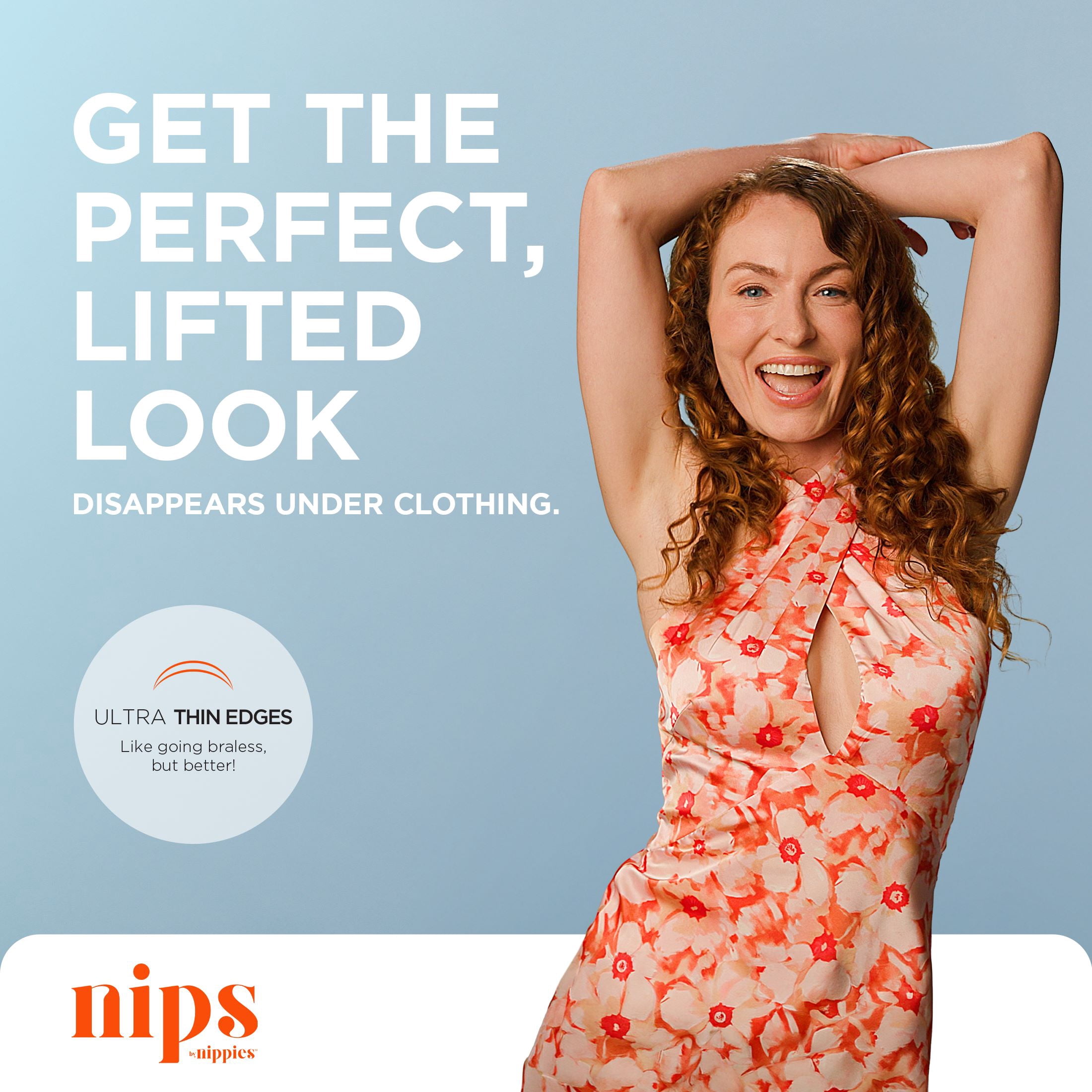 Nips by Nippies Women's Reusable Sticky Silicone Nipple Cover with Lift, Sizes A-C