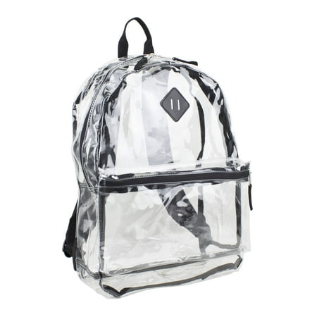 Eastsport Clear Backpack with Front Pocket, Adjustable Straps and Lash Tab