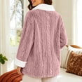 thumbnail image 3 of APEXFWDT Women Open Front Fleece Sleep Jacket Button Down Long Sleeve Pajama Top Cozy Fluffy Loungewear Top for Fall Winter, 3 of 6