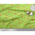 thumbnail image 2 of Soimoi Poly Georgette Fabric Leaves & Aster Floral Printed Fabric 1 Yard 52 Inch Wide, 2 of 3