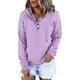 thumbnail image 1 of ICHUANYI Clearance Women Winter Casual Button Drawstring Hooded Pullover Tops(Purple, L) ICHUANYI WER2023080916475, 1 of 5