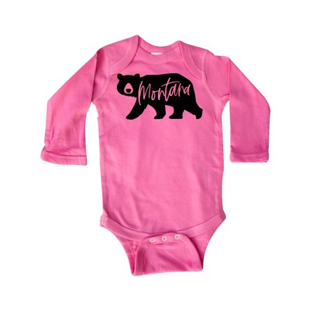 

Inktastic Montana Black Bear Silhouette Gift Baby Boy or Baby Girl Long Sleeve Bodysuit