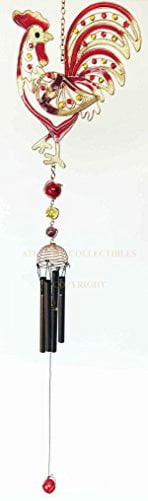 Rise & Shine Gem Rooster Resonant Relaxing Copper Wind Chime Garden Patio