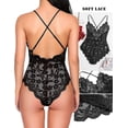 thumbnail image 5 of Body de encaje sexy con escote en V profundo para mujer, 5 of 5