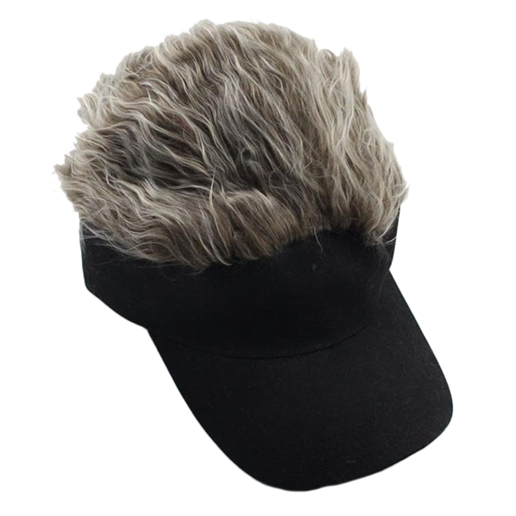 baseball caps with fake hair