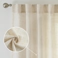 thumbnail image 5 of DriftAway Natural Linen Curtains 96 Inches Long 3 Pound Thick Semi Sheer 2 Panels Farmhouse Real Flax 3 Inch Rod Pocket Back Tab Boho Rustic Light Filtering Window Drapes for Bedroom Privacy Assured, 5 of 8