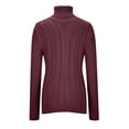 thumbnail image 4 of BLVB Womens’ Turtleneck Pullover Cable Long Sleeve Basic Soft Sweater Solid Color Fall Winter Trendy Knit Tops, 4 of 6